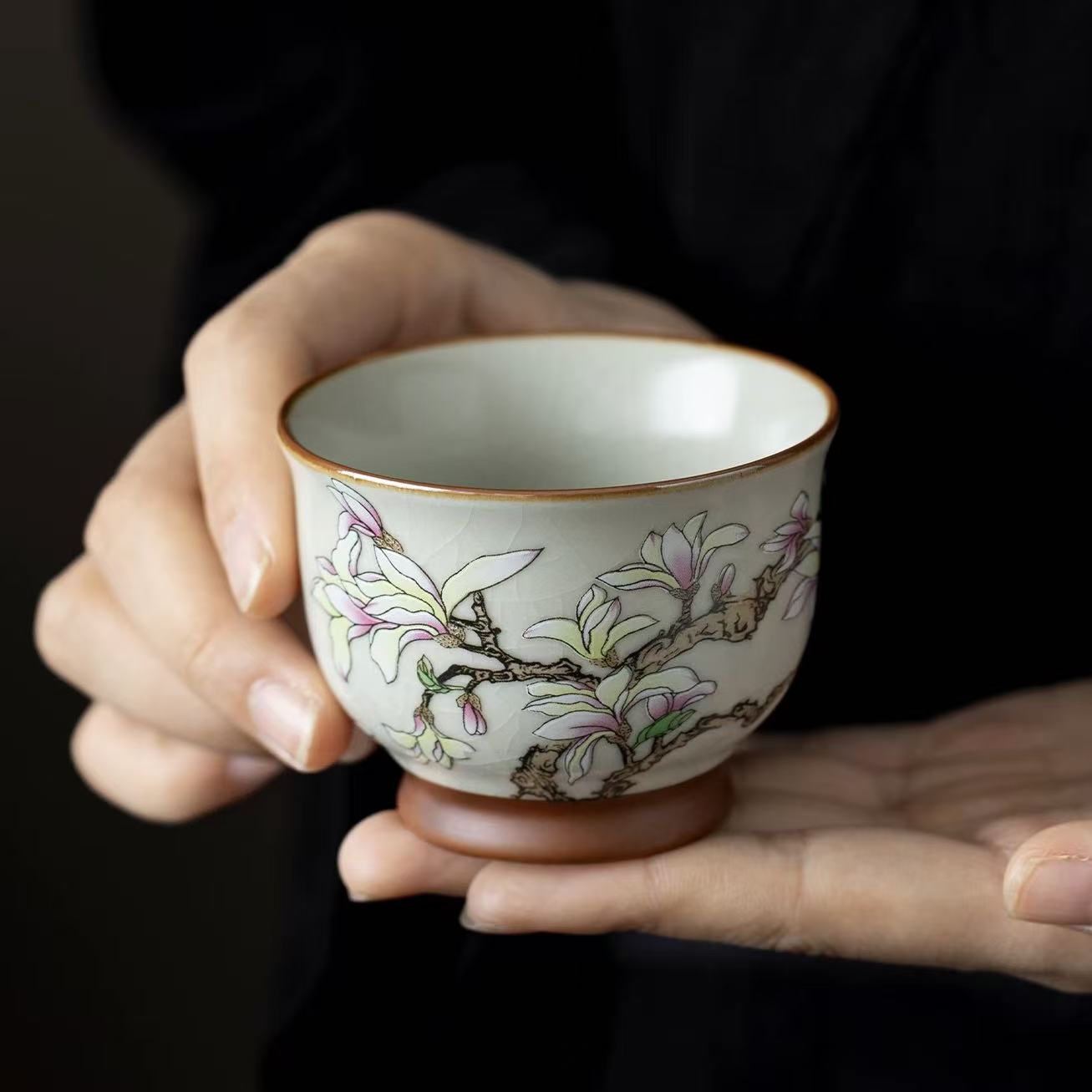 Magnolia Blossom Ceramic Gaiwan