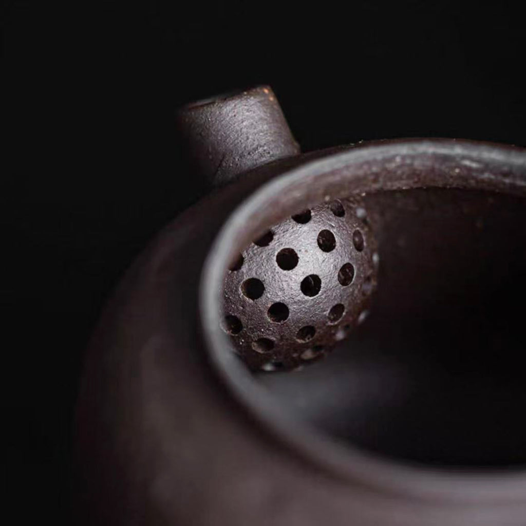 Rustic Wabi-Sabi Wood-Fired Stoneware Teapot