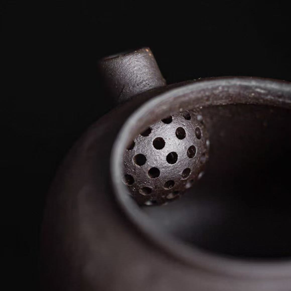 Rustic Wabi-Sabi Wood-Fired Stoneware Teapot