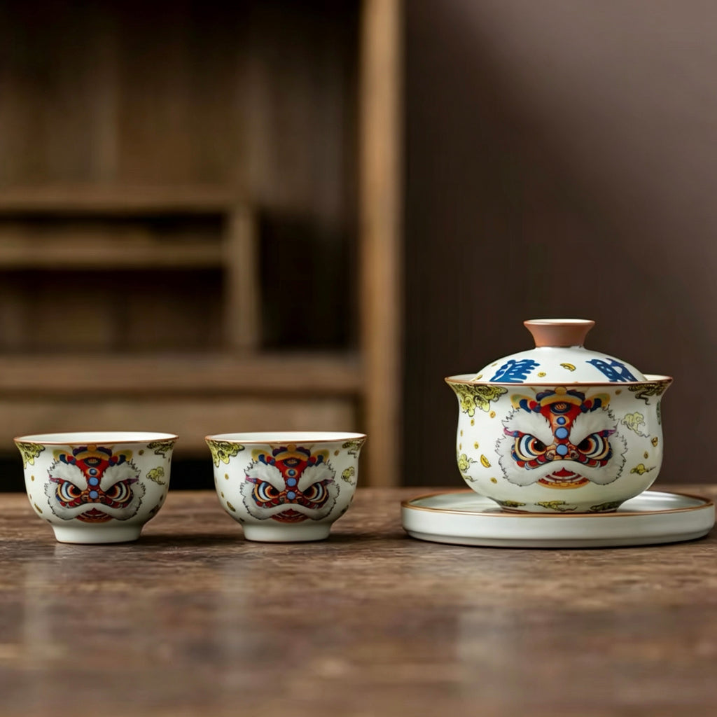 Auspicious Lion Dance Gaiwan