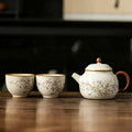 Elegant Magnolia Blossom Teapot &amp; Cup Set