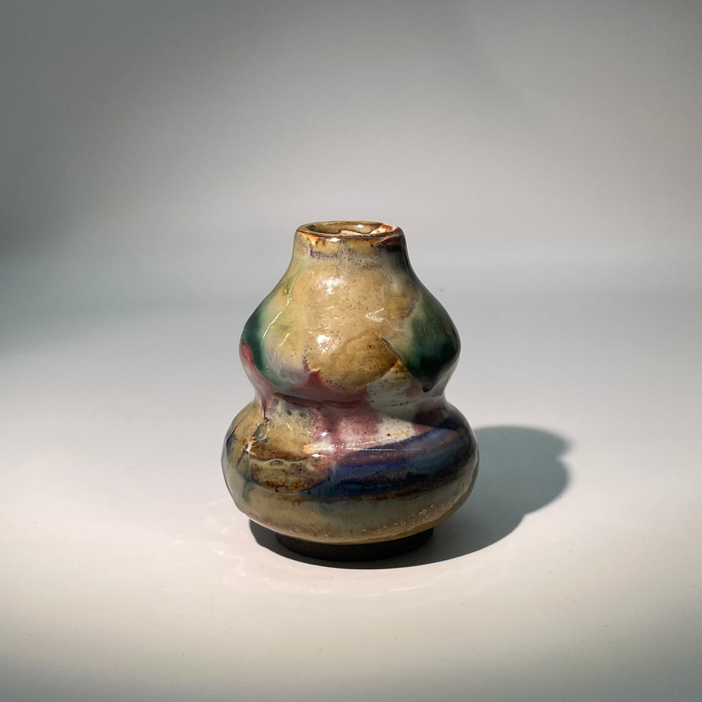 Psychedelic Neon Handcrafted Wood-fired Vase