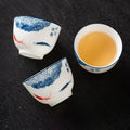 Auspicious Lucky Koi & Sea Cloud Tea Cup*2