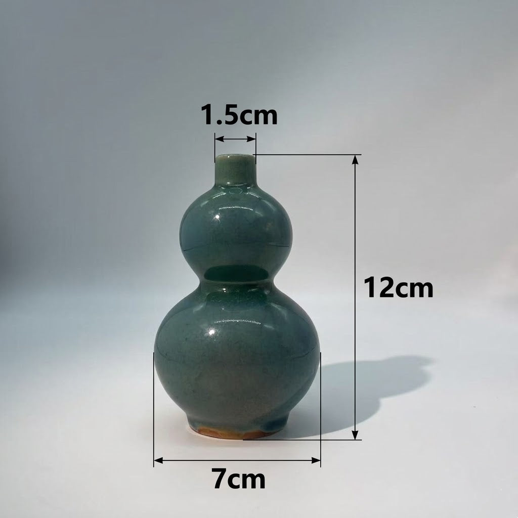Azure Gourd Wood-fired Mini Vase