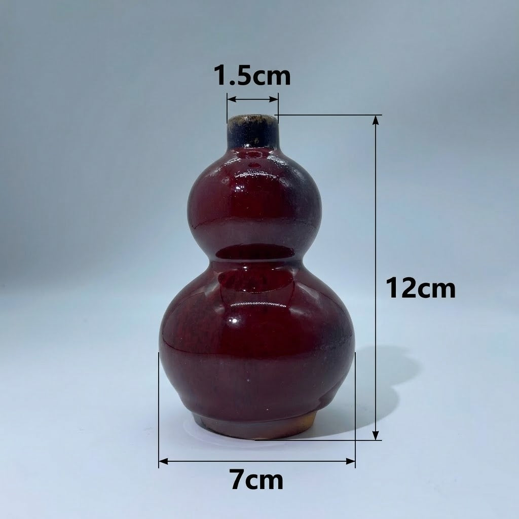 Crimson Ember Handcrafted Gourd Vase