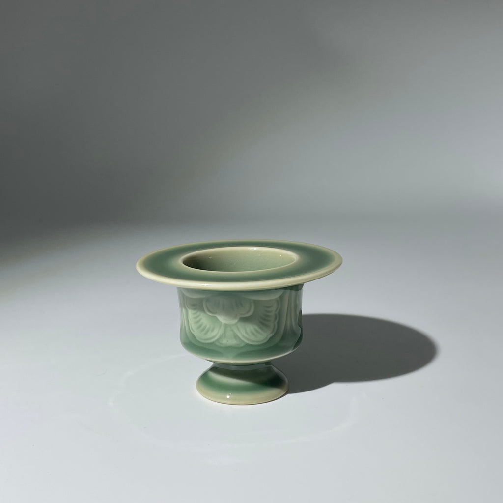Azure Petal · Handcrafted Mini Celadon Censer for Stick Incense