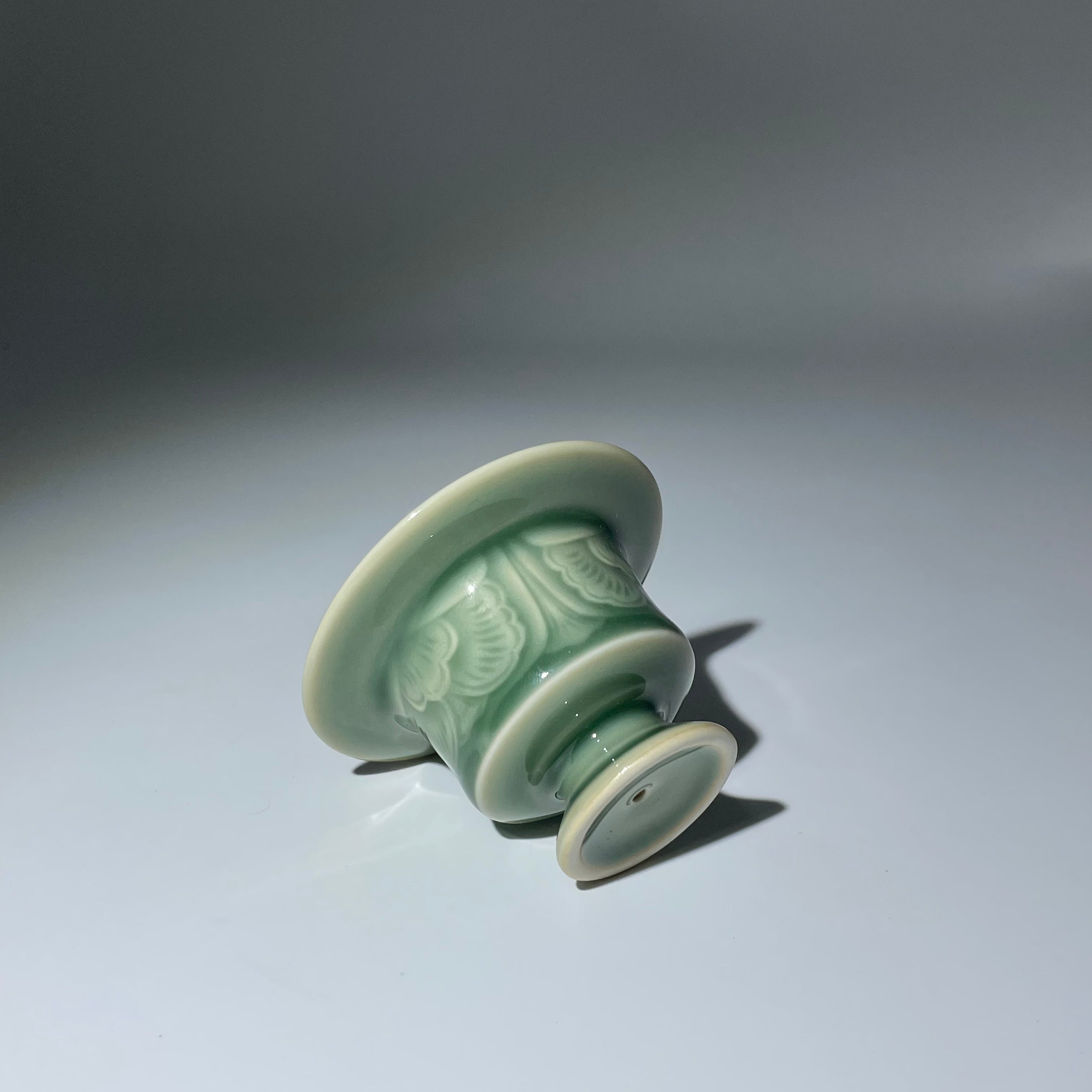 Azure Petal · Handcrafted Mini Celadon Censer for Stick Incense