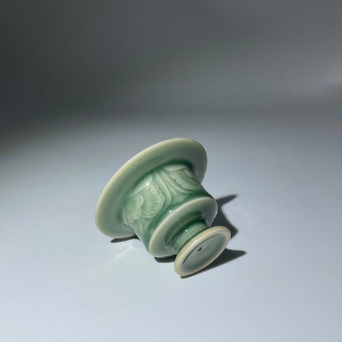 Azure Petal · Handcrafted Mini Celadon Censer for Stick Incense