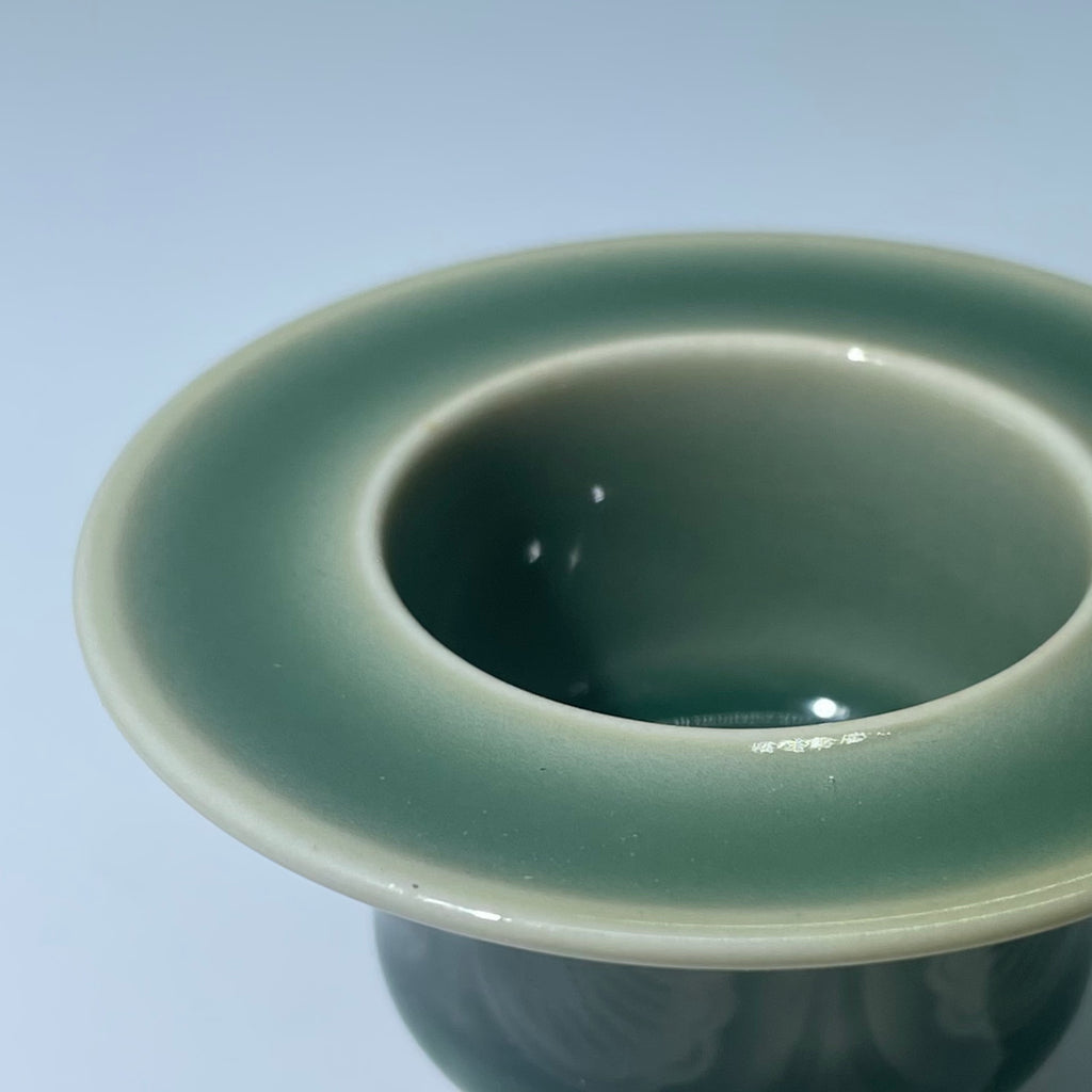 Azure Petal · Handcrafted Mini Celadon Censer for Stick Incense