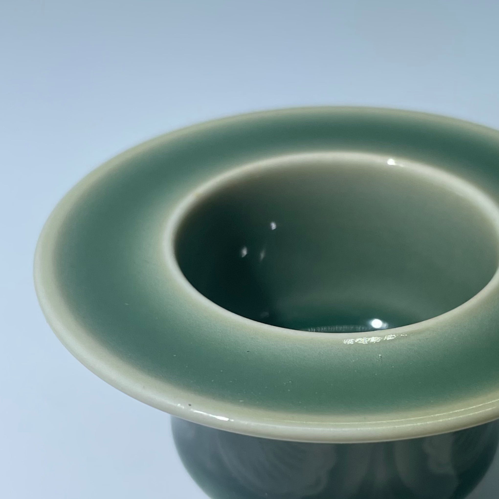 Azure Petal · Handcrafted Mini Celadon Censer for Stick Incense