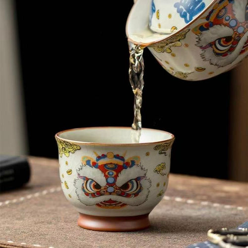 Auspicious Lion Dance Tea Cup *2
