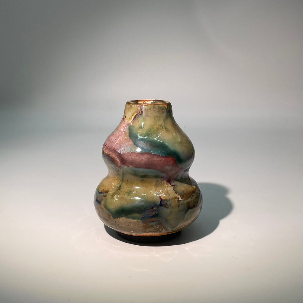 Psychedelic Neon Handcrafted Wood-fired Vase