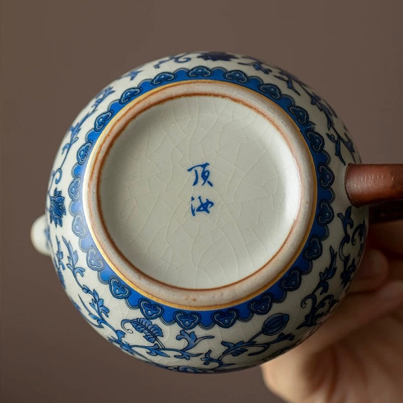 Heritage Blue and White Intertwining Lotus Teapot