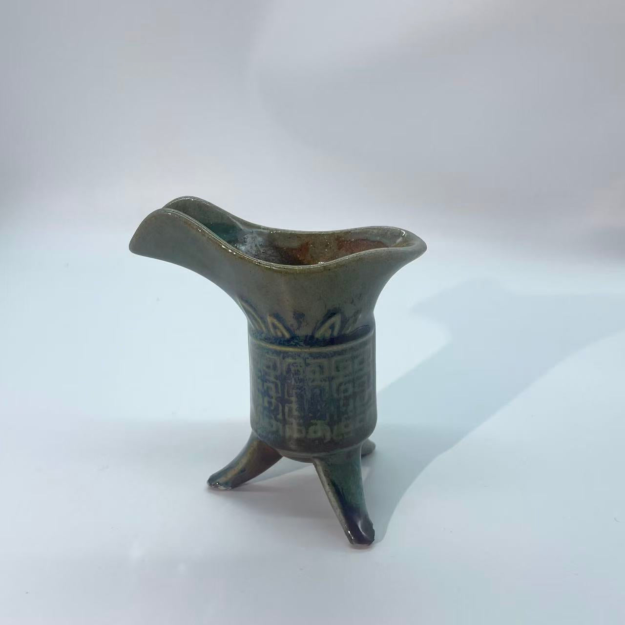 Wood-fired "Jue" Ritual Vessel for wine or tea