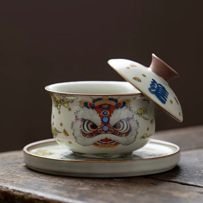Auspicious Lion Dance Gaiwan