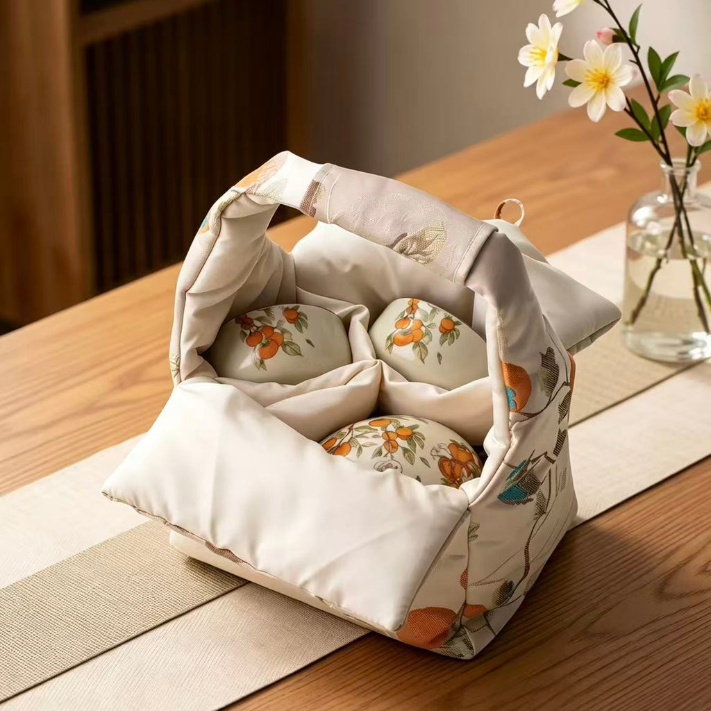 Portable Persimmon Travel Tea Set
