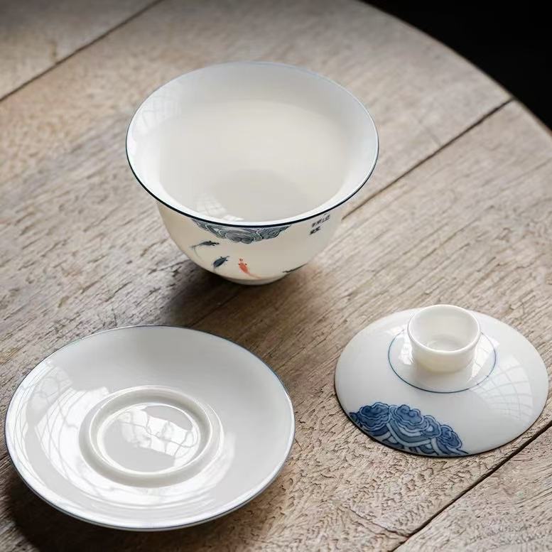 "Lucky Koi" Auspicious Cloud Gaiwan