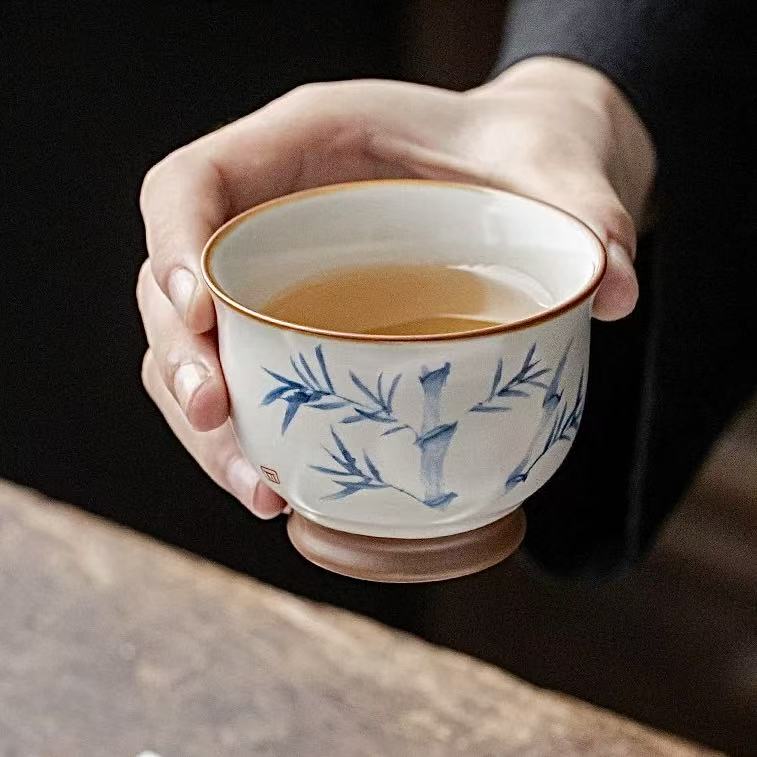 Zen Koi Pond Crackle-Glaze Tea Cup*2