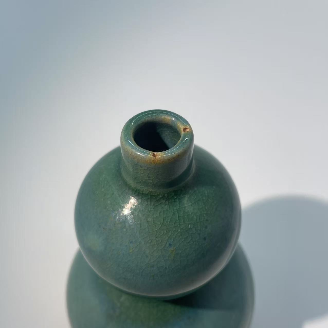 Azure Gourd Wood-fired Mini Vase
