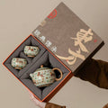 Exquisite Chinese Hand-Painted Horse Motif Tea Set