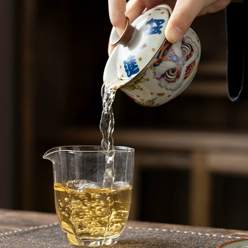 Auspicious Lion Dance Gaiwan