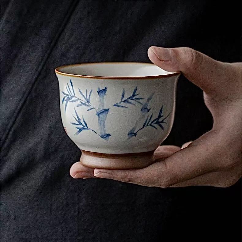 Zen Bamboo Shadow Ceramic Gaiwan