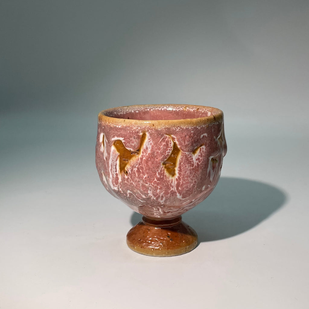 Pink Shino Pedestal Incense Burner Holder