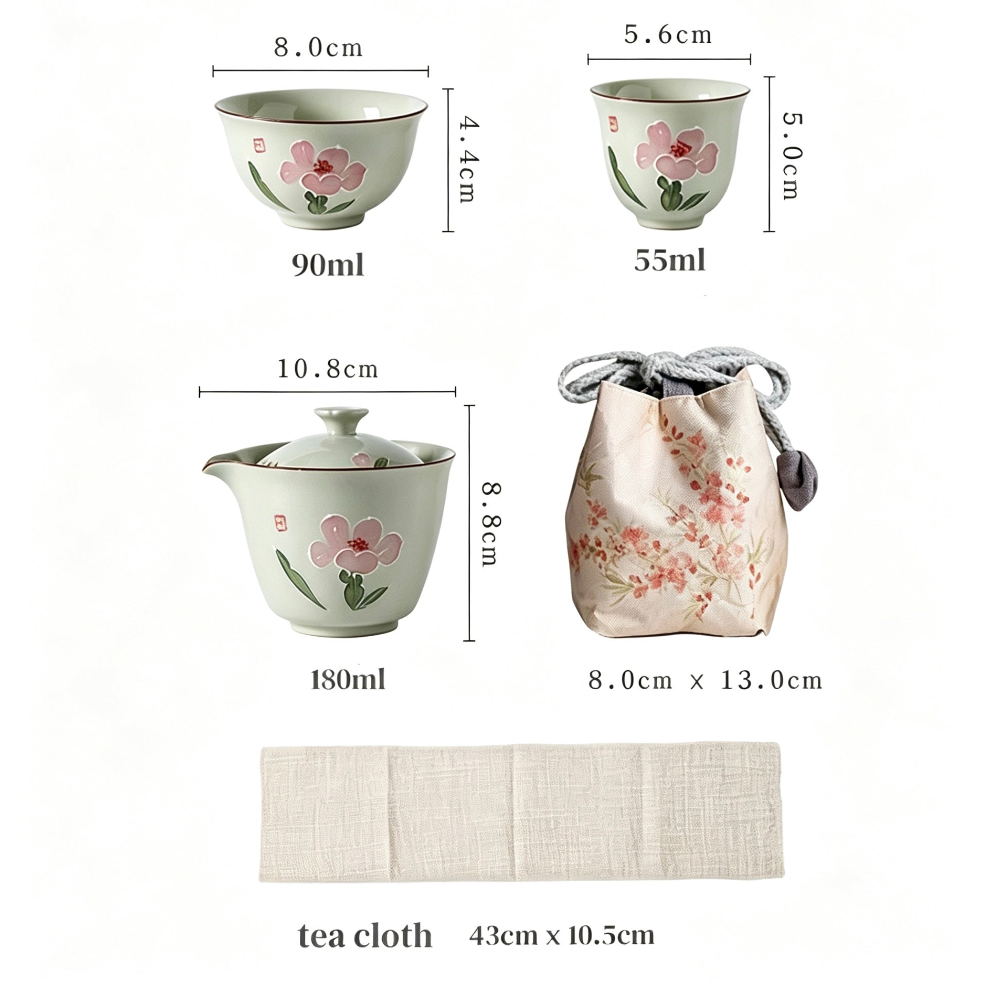 Blossom Journey: Portable Begonia Travel Tea Set