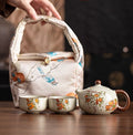 Portable Persimmon Travel Tea Set