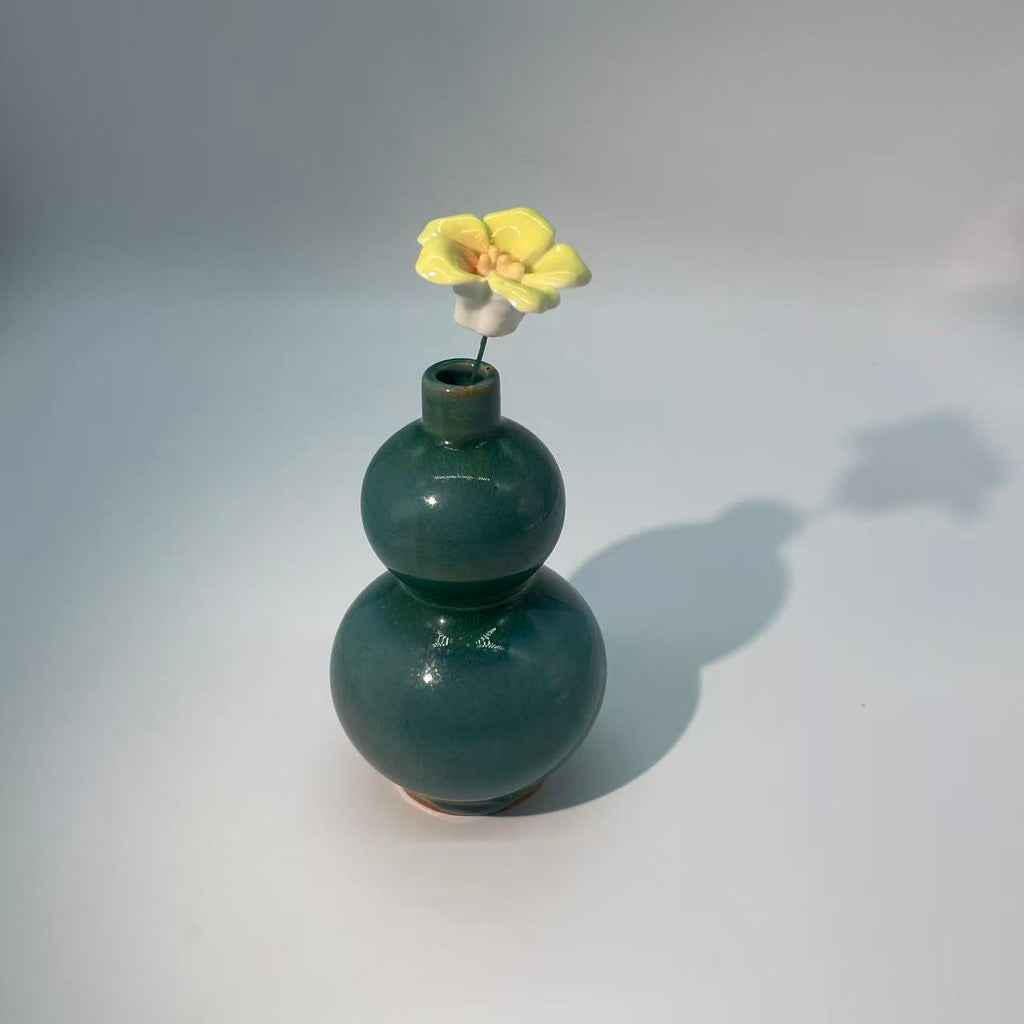 Azure Gourd Wood-fired Mini Vase