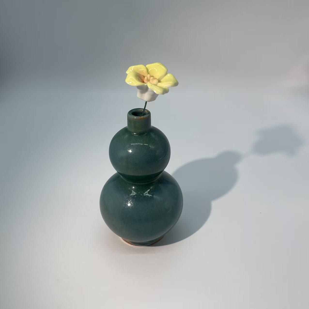 Azure Gourd Wood-fired Mini Vase