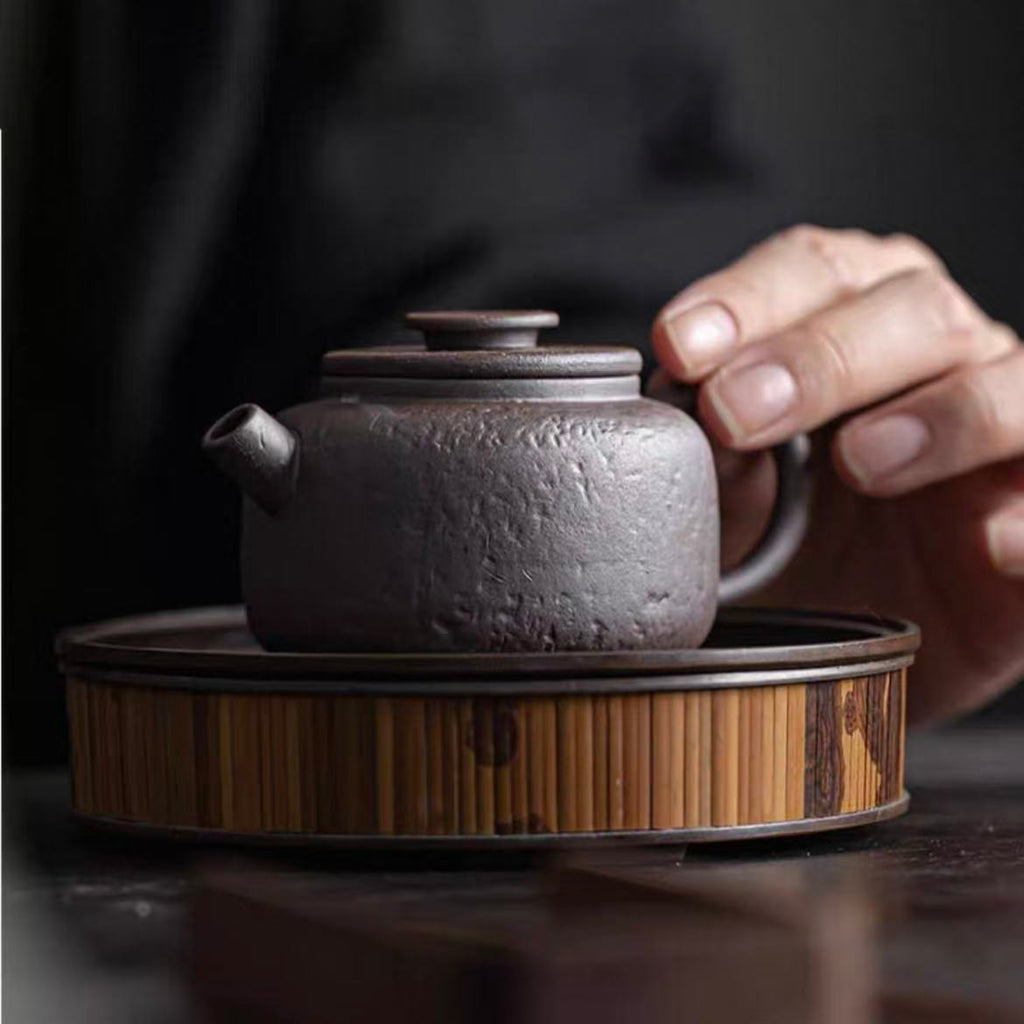 Rustic Wabi-Sabi Wood-Fired Stoneware Teapot