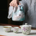 Orchid Serenity: Portable Quick-Cup Travel Tea Set