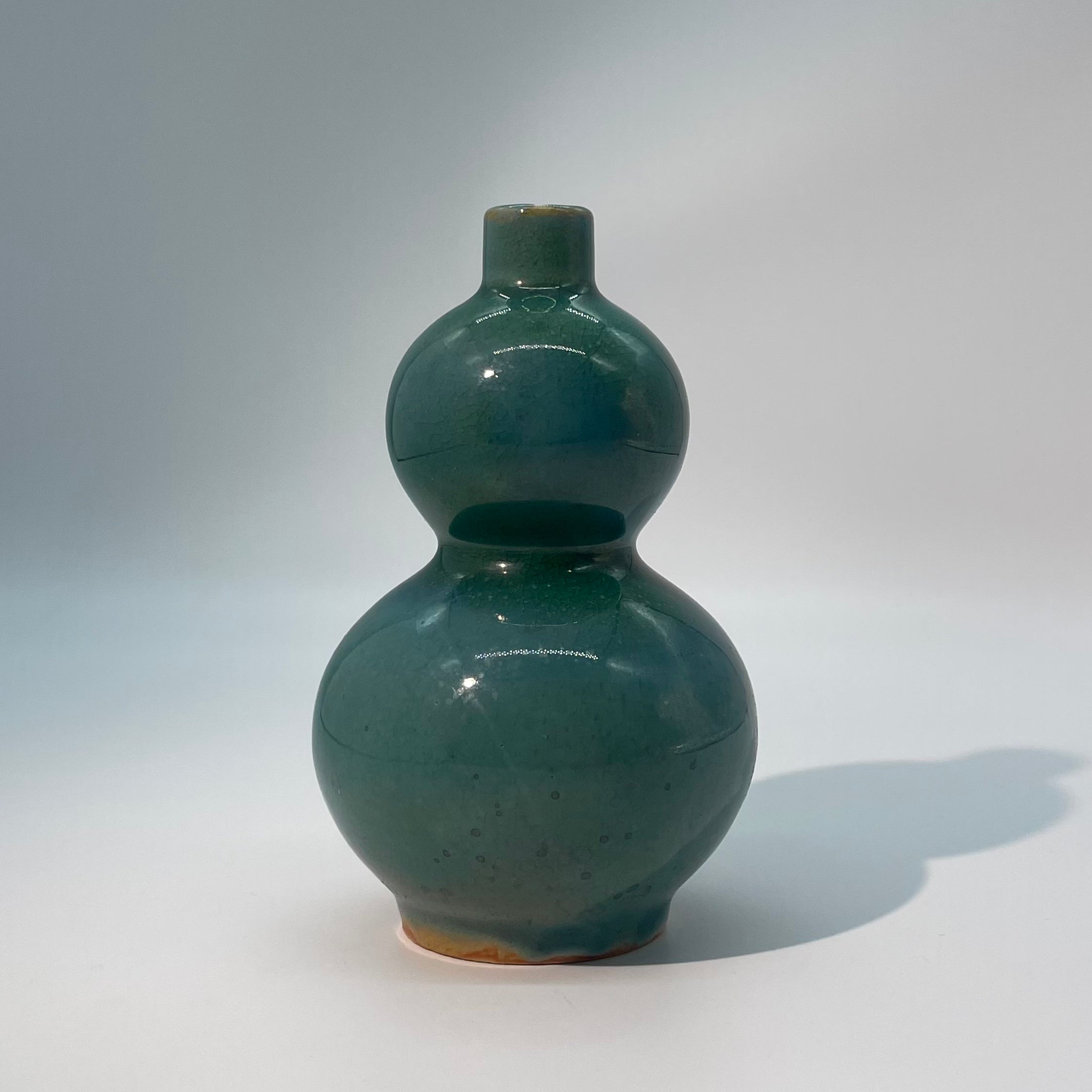 Azure Gourd Wood-fired Mini Vase