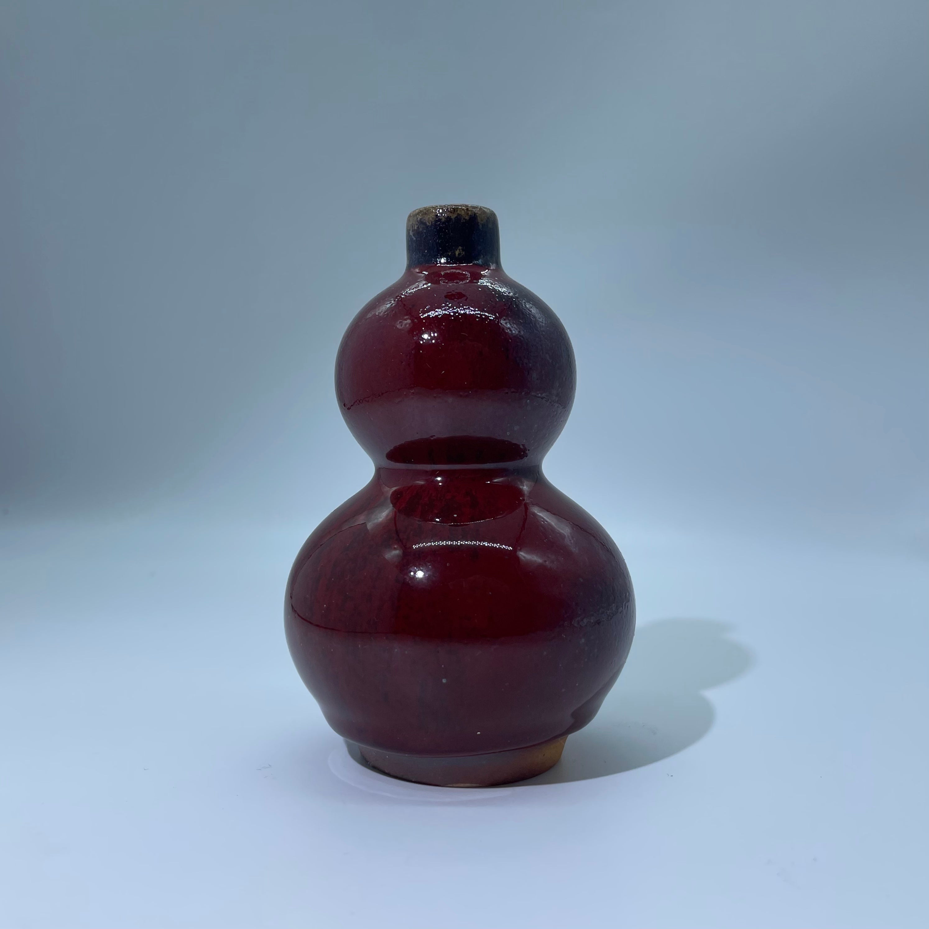 Crimson Ember Handcrafted Gourd Vase