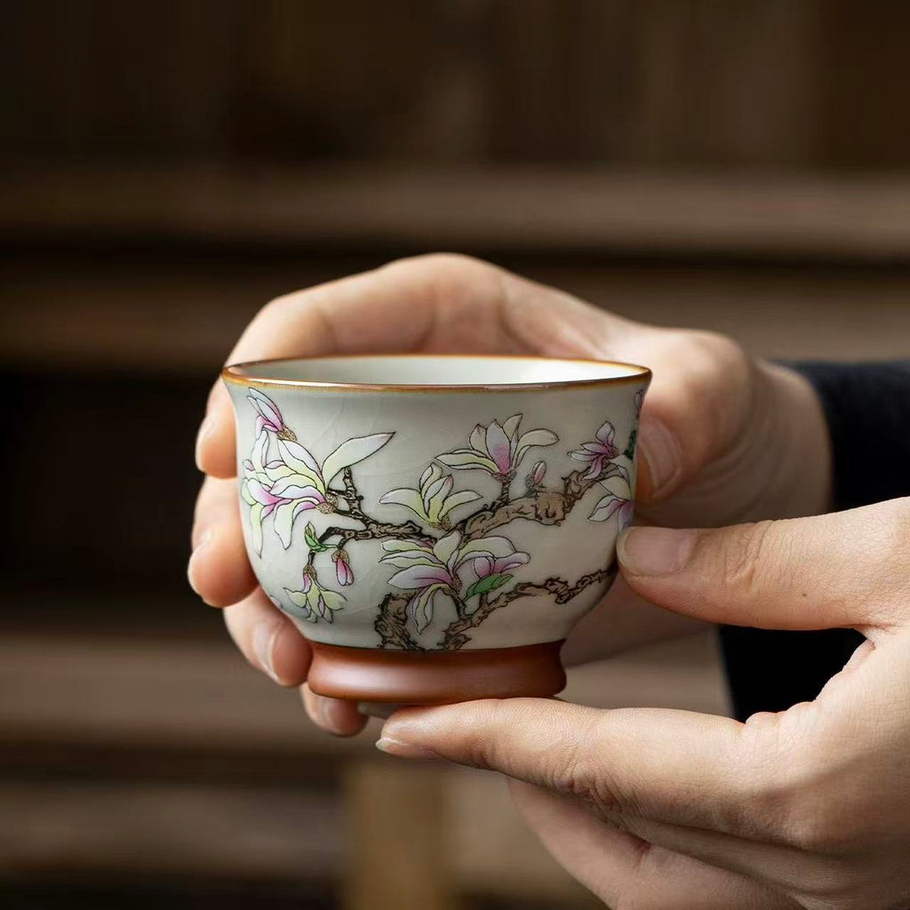Elegant Magnolia Blossom Tea Cup*2