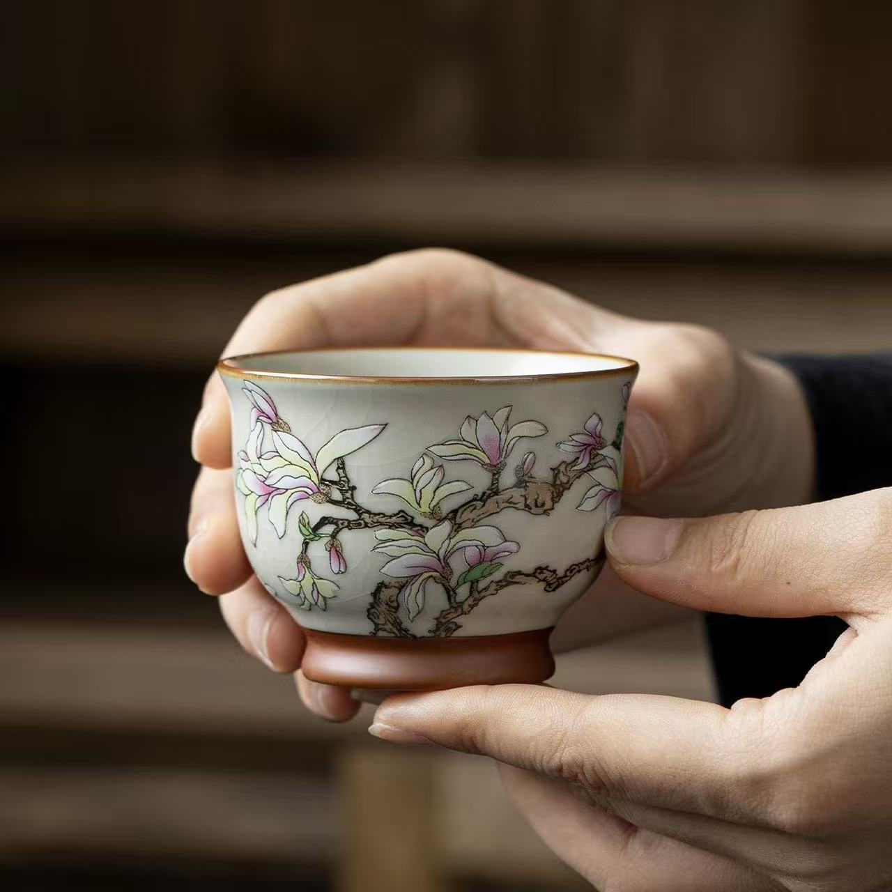 Elegant Magnolia Blossom Tea Cup*2