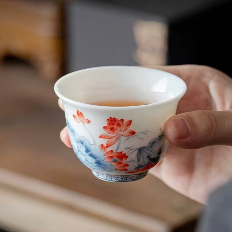 Lotus Blossom Ceramic Gaiwan
