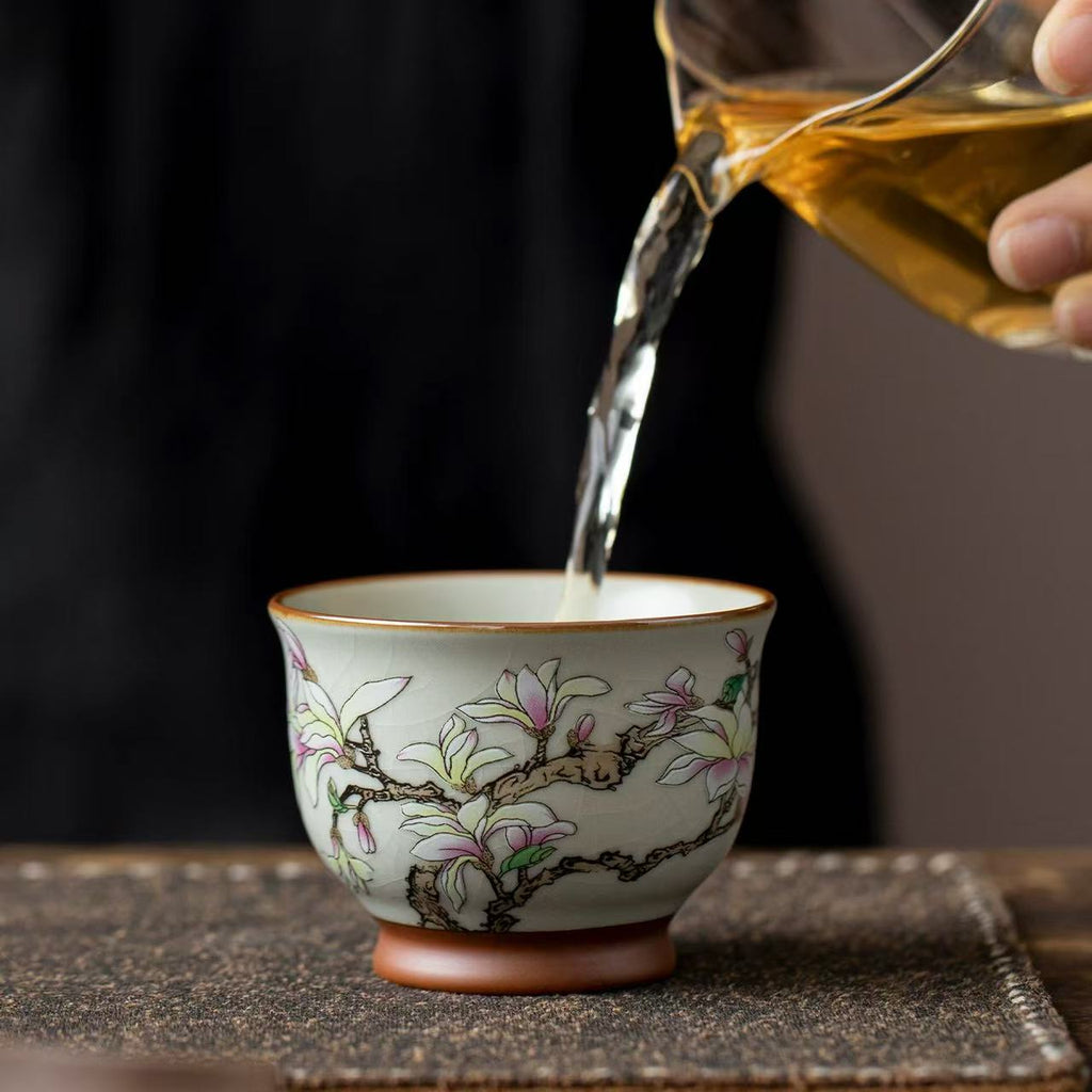Magnolia Blossom Ceramic Gaiwan