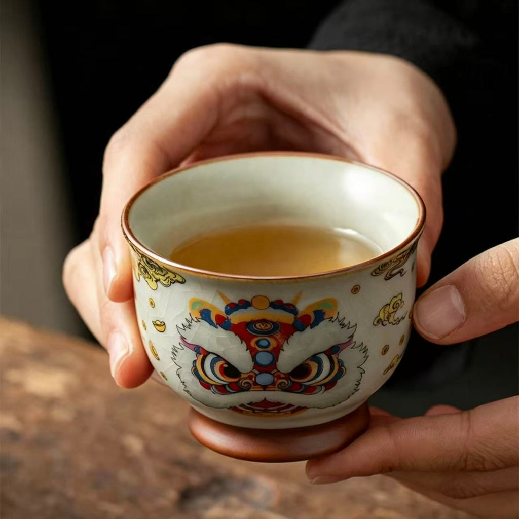 Auspicious Lion Dance Tea Cup *2
