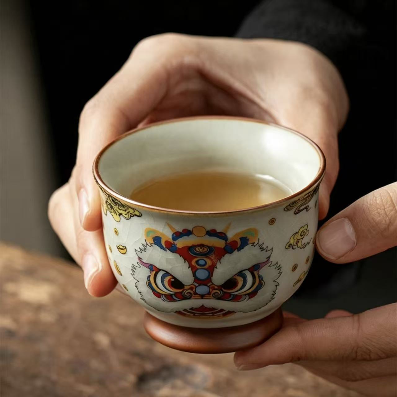Auspicious Lion Dance Tea Cup *2