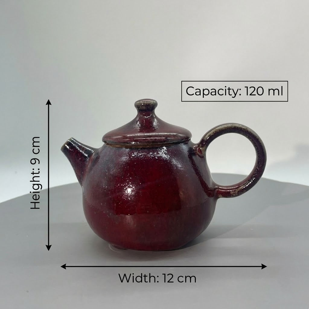 Red-Glazed Teapot - Elegant Ceramic Teapot for Tea Lovers