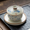 Zen Bamboo Shadow Ceramic Gaiwan