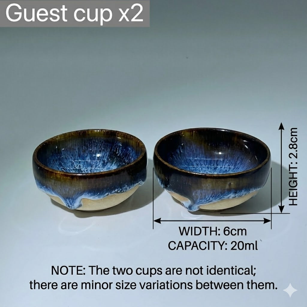 "Midnight Nebula" 5-Piece Artisan Tea Set