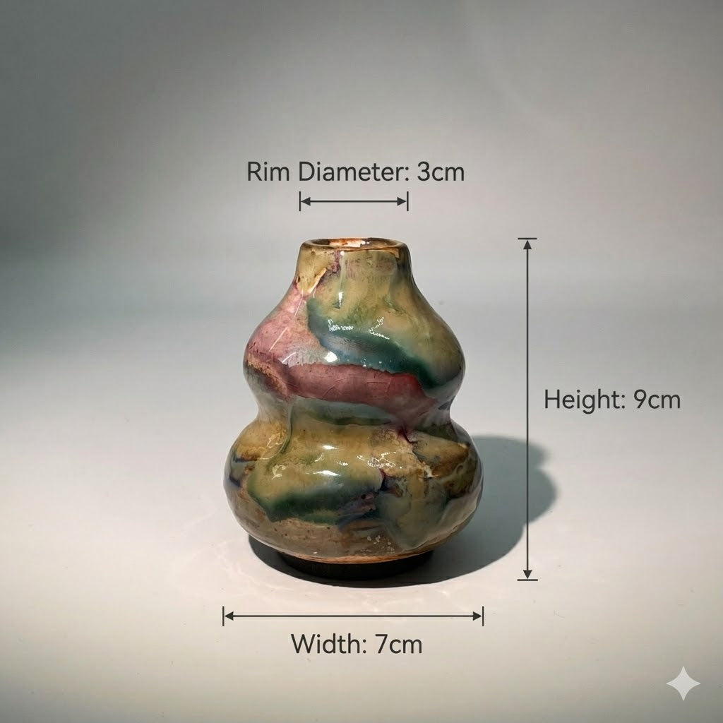Psychedelic Neon Handcrafted Wood-fired Vase